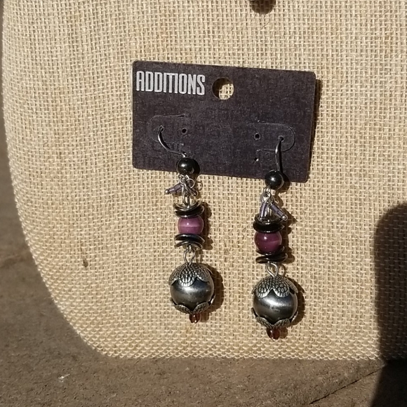 Chico's Purple & Silver Necklace & Earrings - Picture 3 of 6